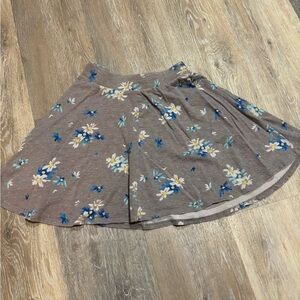 SO Brown Mini Skater Skirt with Pleats